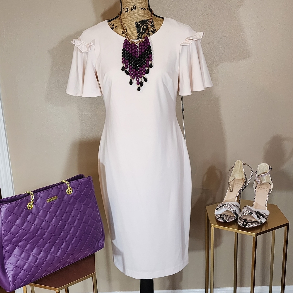 Calvin Klein Offwhite dress: size 8.